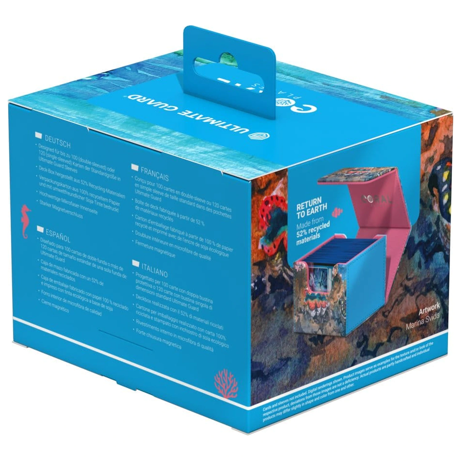 Ultimate Guard Sidewinder 100+ Xenoskin "Coral Places" - Seablue Hush poza produsului