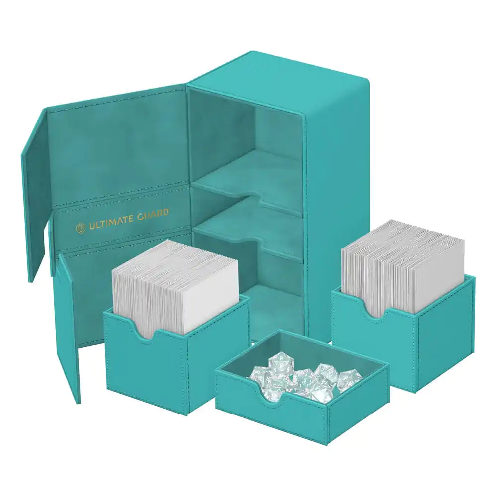 Ultimate Guard Twin Flip'n'Tray 200+ Xenoskin "Summer Edition 2025" - Lagoon poza produsului