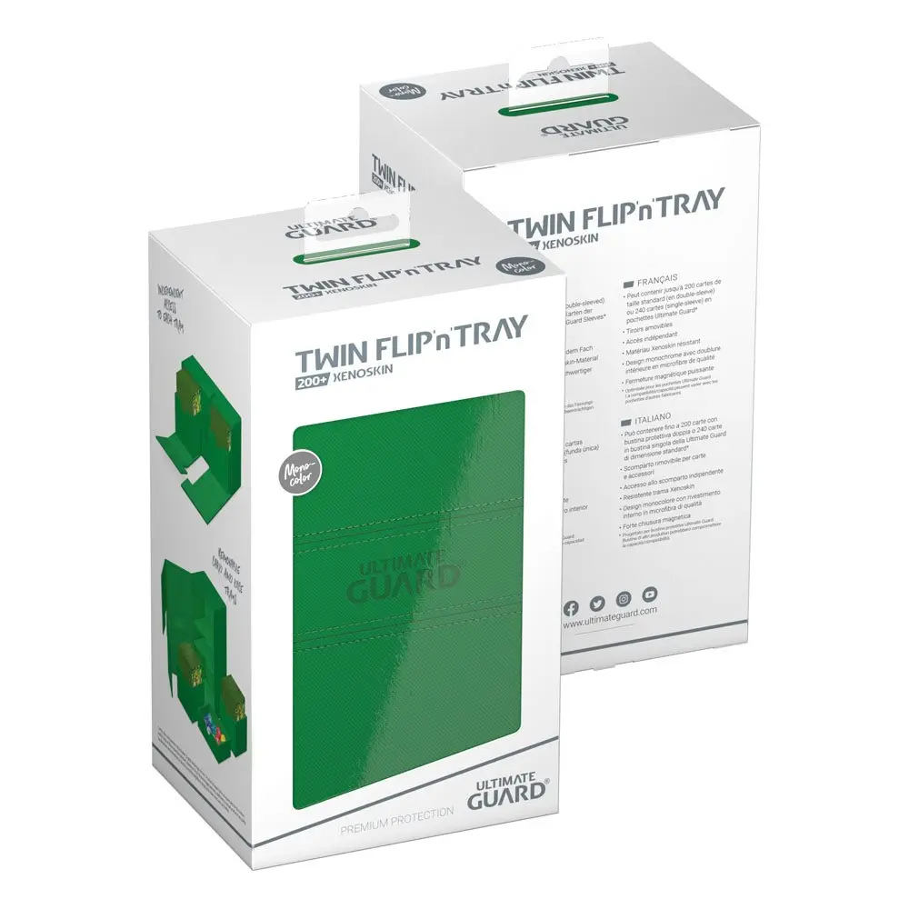 Ultimate Guard Twin Flip`n`Tray 200+ XenoSkin Monocolor Verde poza produsului