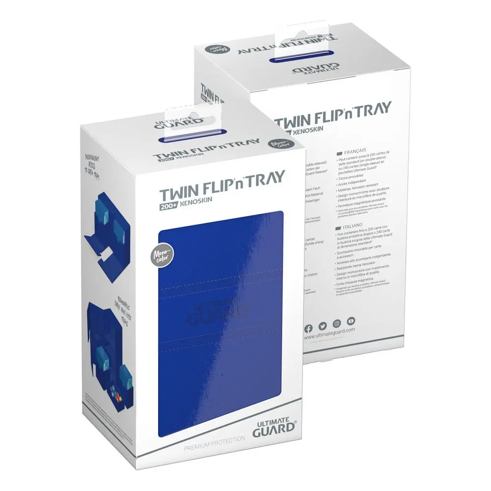 Ultimate Guard Twin Flip`n`Tray 200+ XenoSkin Monocolor Albastru poza produsului