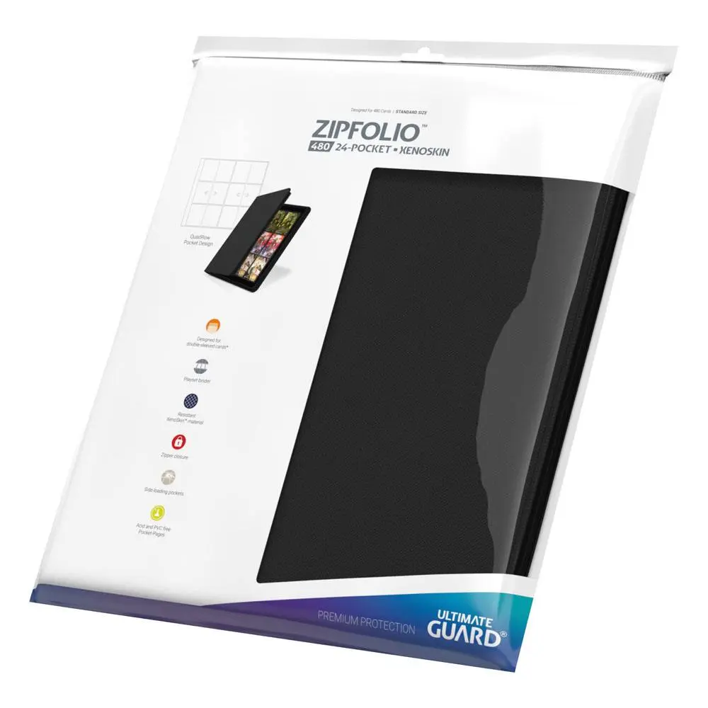 Ultimate Guard Zipfolio 480 - 24-buzunar XenoSkin (Quadrow) - Negru poza produsului