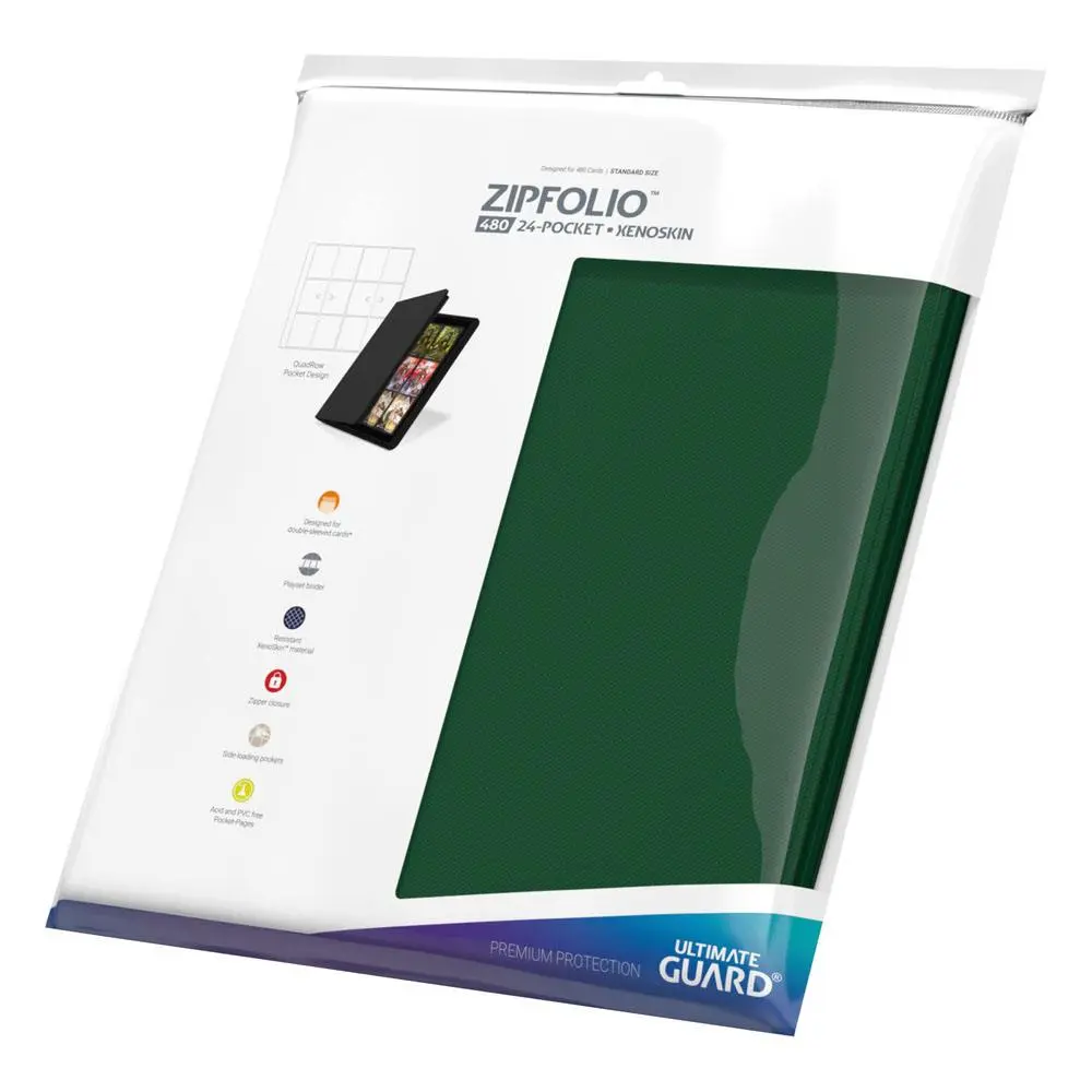 Ultimate Guard Zipfolio 480 - 24-buzunar XenoSkin (Quadrow) - Verde poza produsului