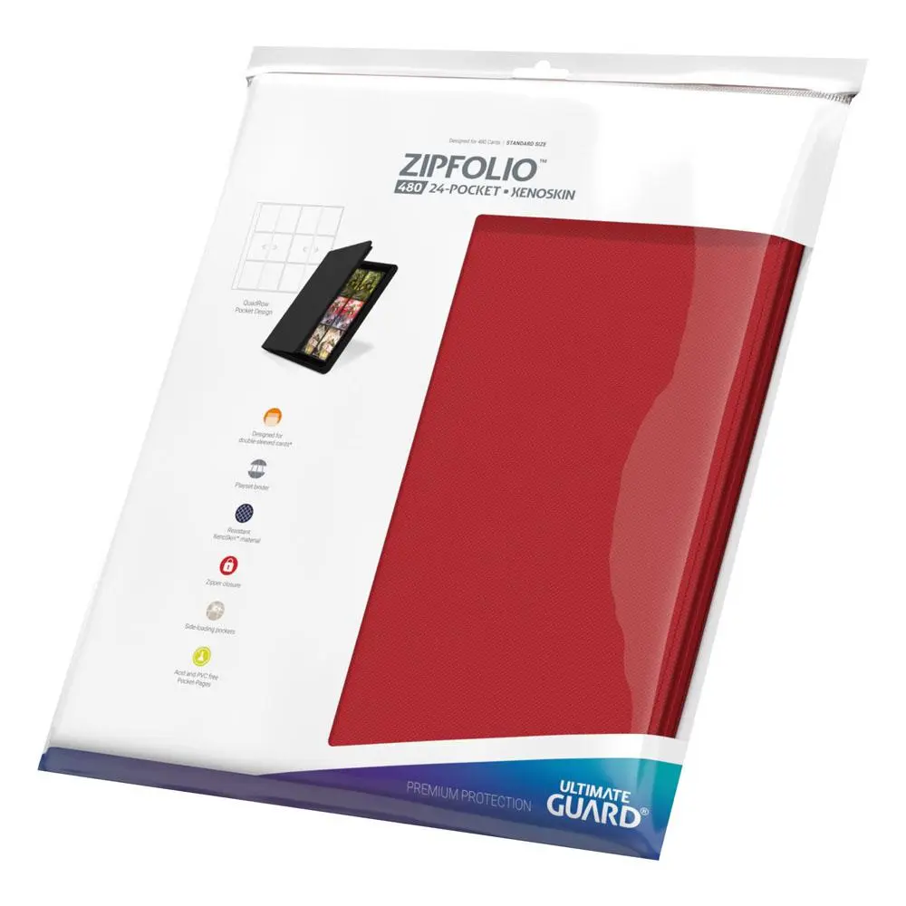 Ultimate Guard Zipfolio 480 - 24-buzunar XenoSkin (Quadrow) - Roșu poza produsului