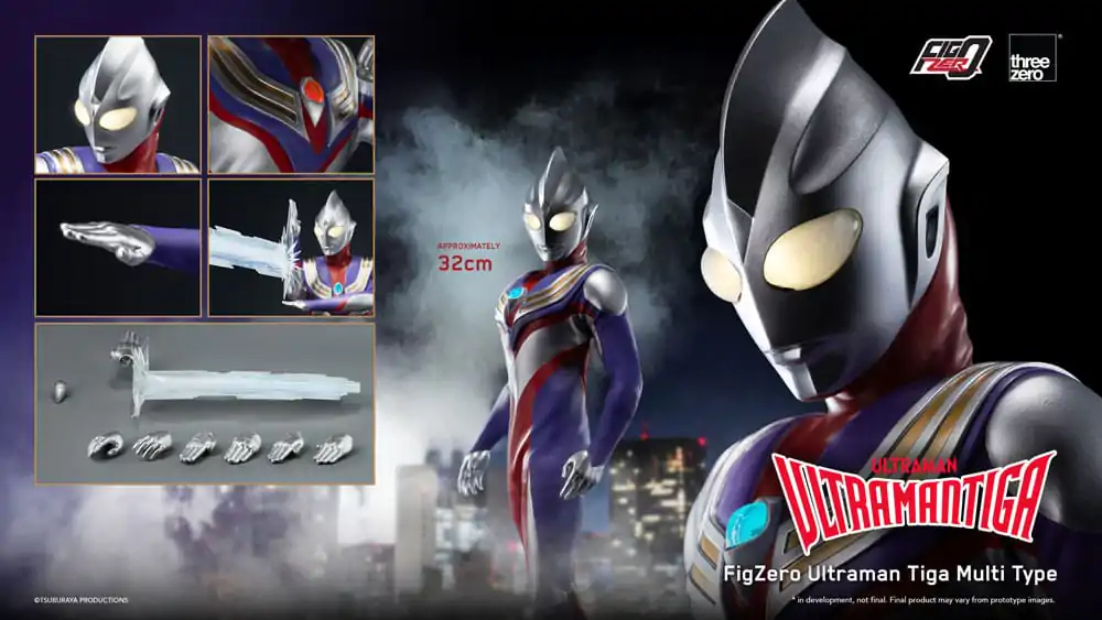 Figurină de acțiune Ultraman Tiga FigZero 1/6 Ultraman Tiga Multi Type 32 cm poza produsului