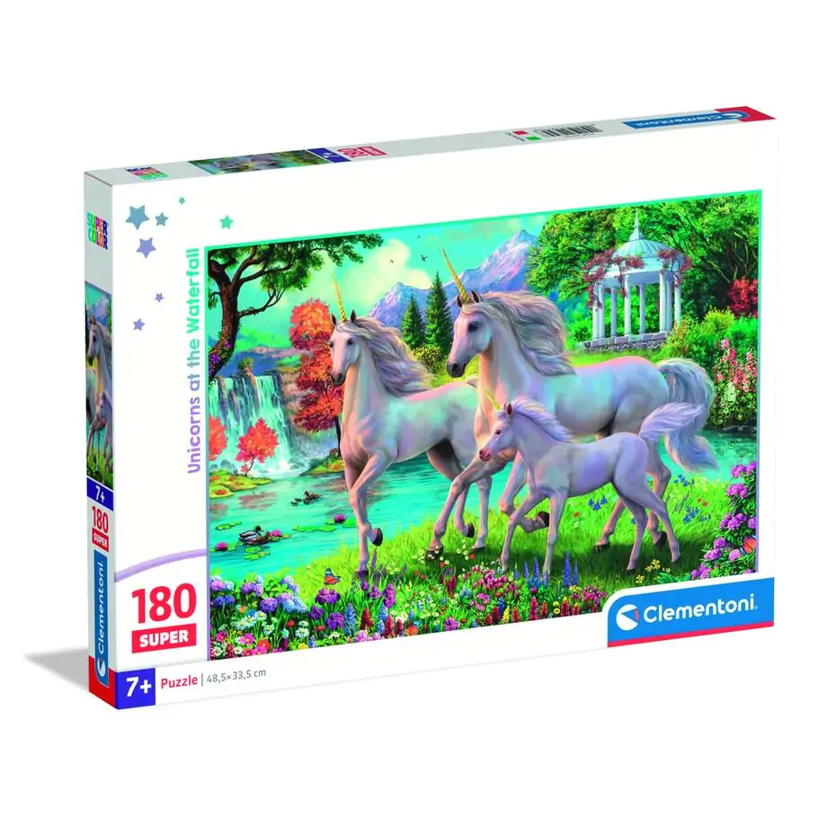 Unicorns at the Waterfall super puzzle 180 piese poza produsului