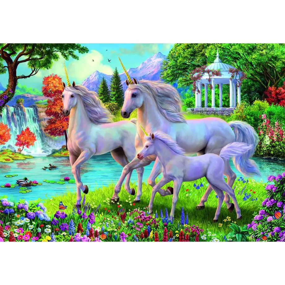 Unicorns at the Waterfall super puzzle 180 piese poza produsului