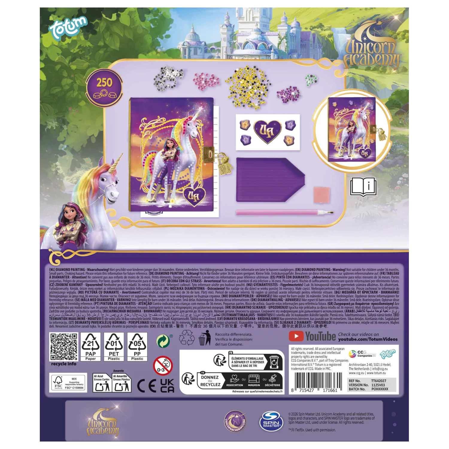 Unicorn Academy Friends Diamond Dotz jurnal cu lacat poza produsului
