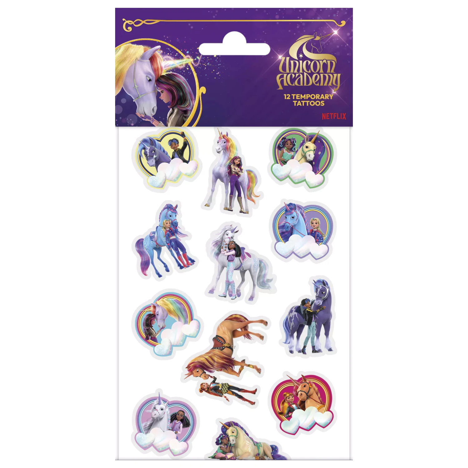 Unicorn Academy Heart Tattoos pachet de 12 bucati poza produsului