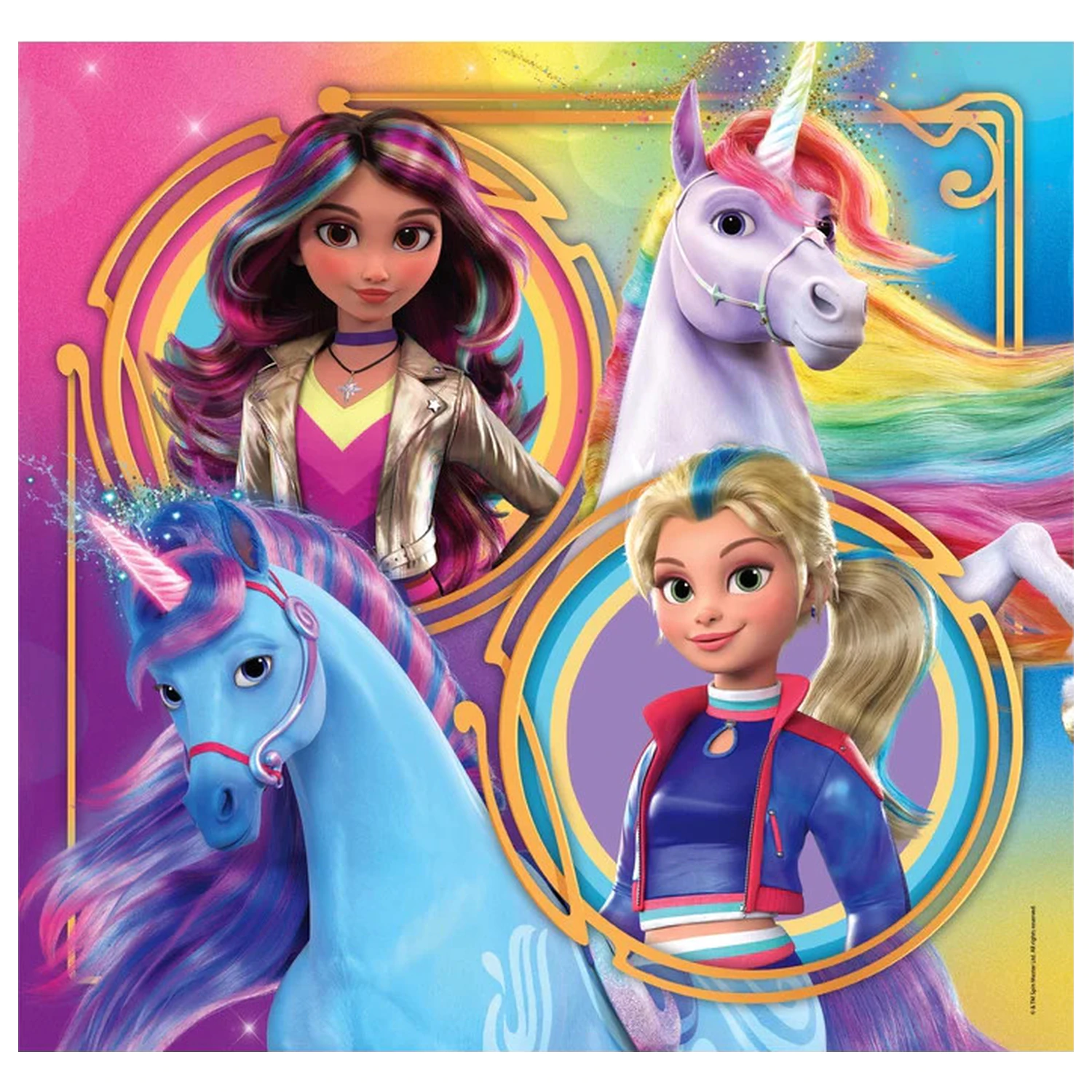 Unicorn Academy Riders puzzle 3x48 de piese poza produsului