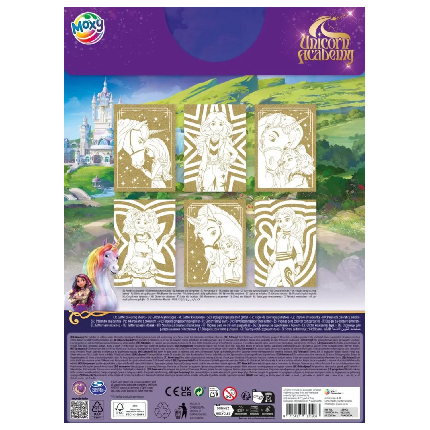 Unicorn Academy Shine Glittering Carte de colorat A4 poza produsului