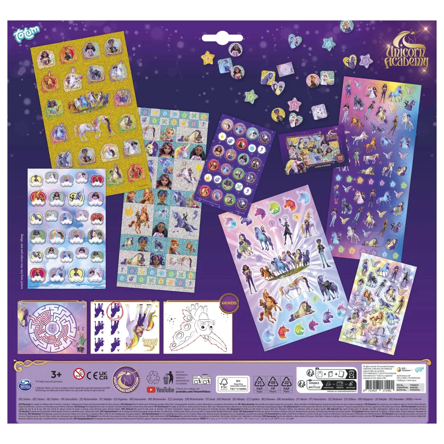 Unicorn Academy Super Sticker Set cu jucarie poza produsului