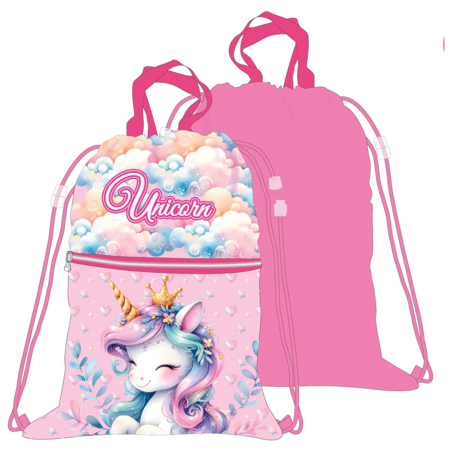 Unicorn Clouds Deluxe Geantă de sport, Geantă cu șnur 45 cm poza produsului