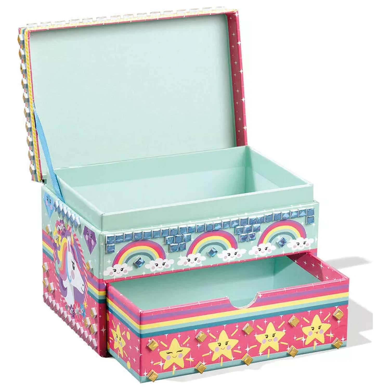 Unicorn Colorful Mosaic Cutie de bijuterii poza produsului