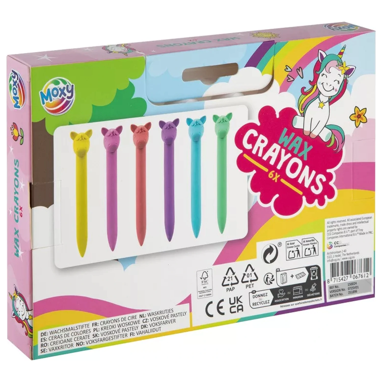Unicorn Happy Shape Crayon, 6 bucati poza produsului