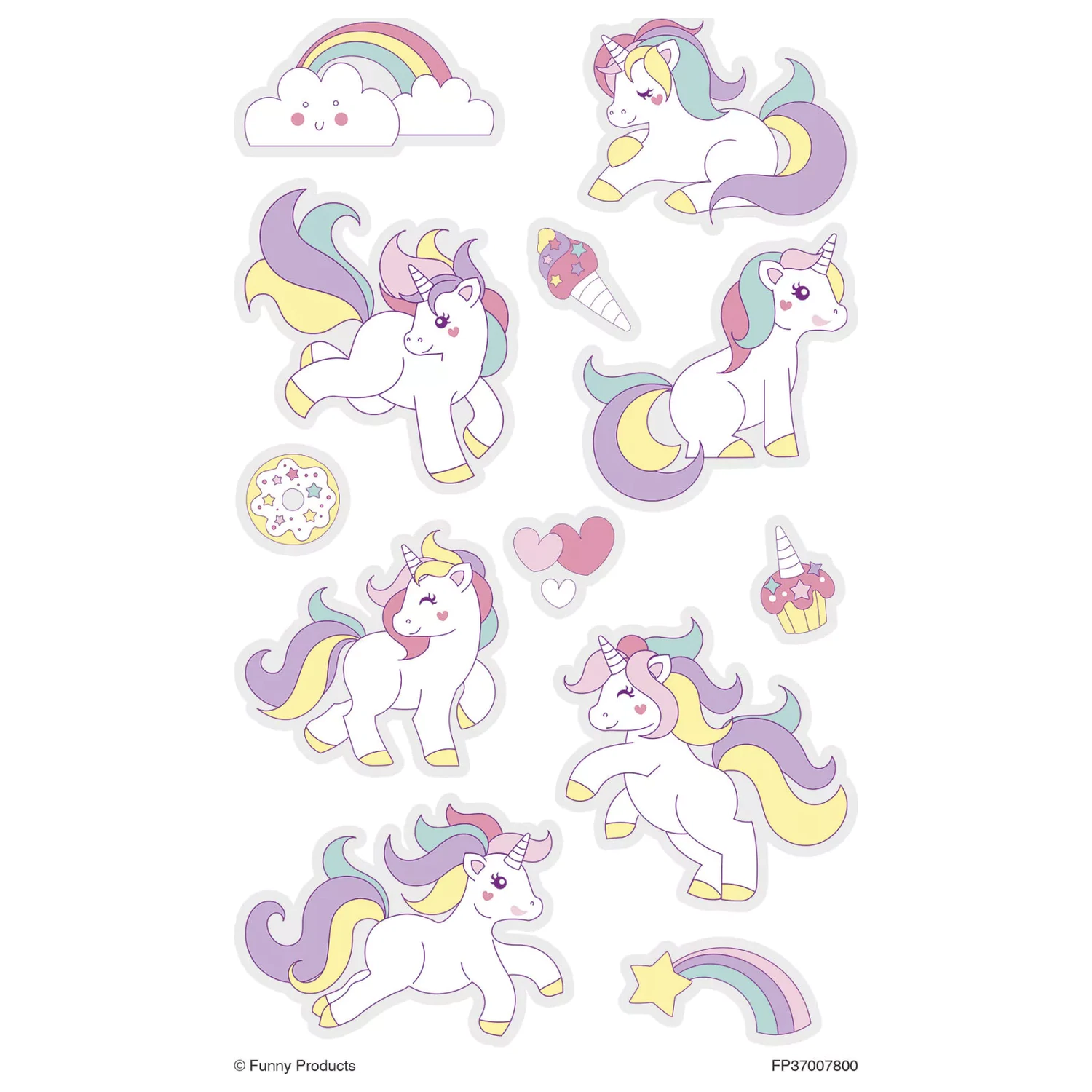 Unicorn Pastel Tattoo set de 12 bucati poza produsului