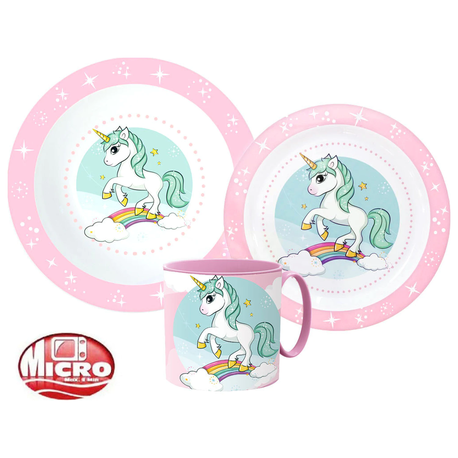 Set de vesela Unicorn Range, Micro Plastic Set cu cana poza produsului