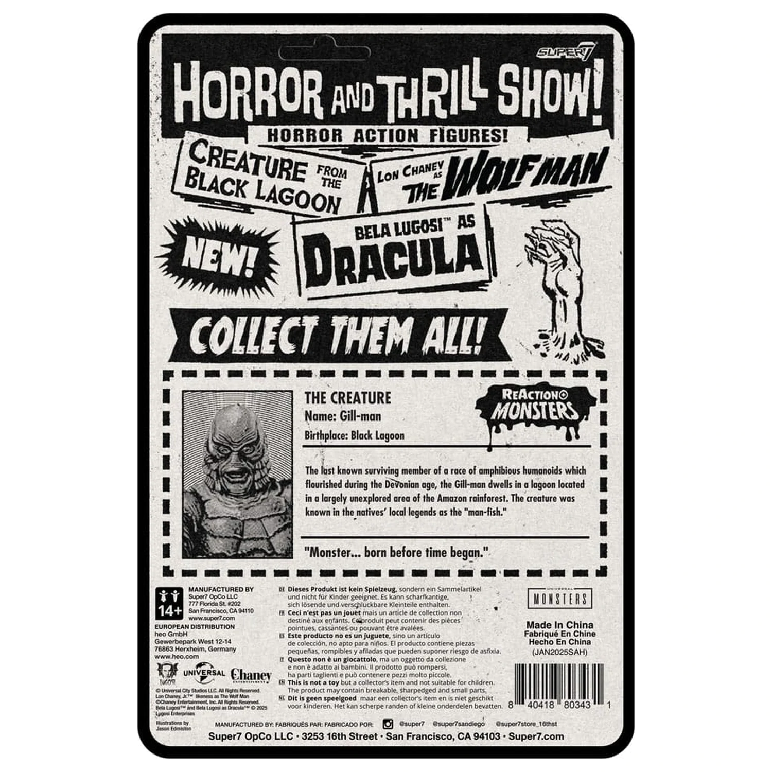 Universal Monsters ReAction+ Action Figure Wave 1 Creature from the Black Lagoon 10 cm     poza produsului