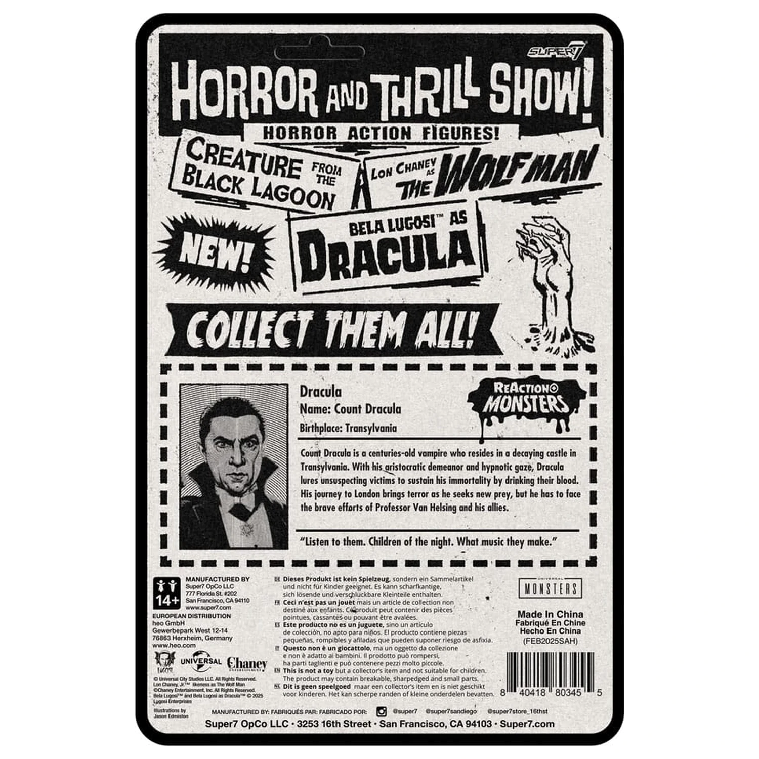 Universal Monsters ReAction+ Figurină Wave 1 Dracula 10 cm poza produsului