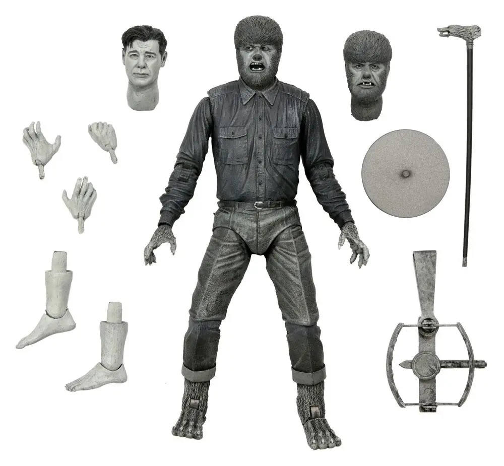 Figurina de actiune Universal Monsters Ultimate The Wolf Man (Black & White) 18 cm poza produsului