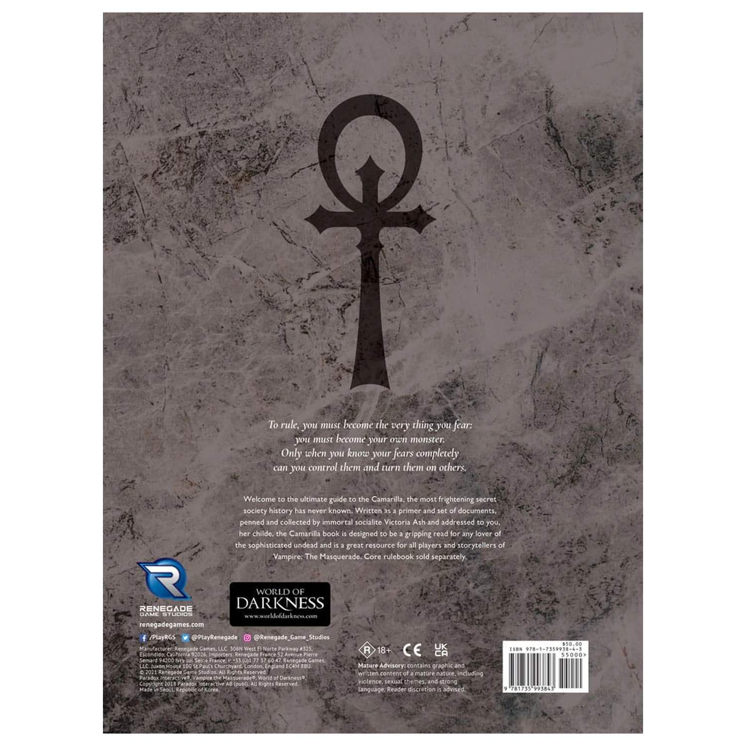 Vampire: The Masquerade 5th Edition carte RPG Camarilla Sourcebook *versiune in engleza* poza produsului