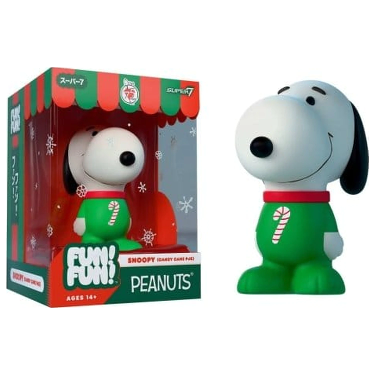Vintage Peanuts Fun! Fun! Mini Figurină Valul 03 Holiday Snoopy (Candy Cane PJs) poza produsului