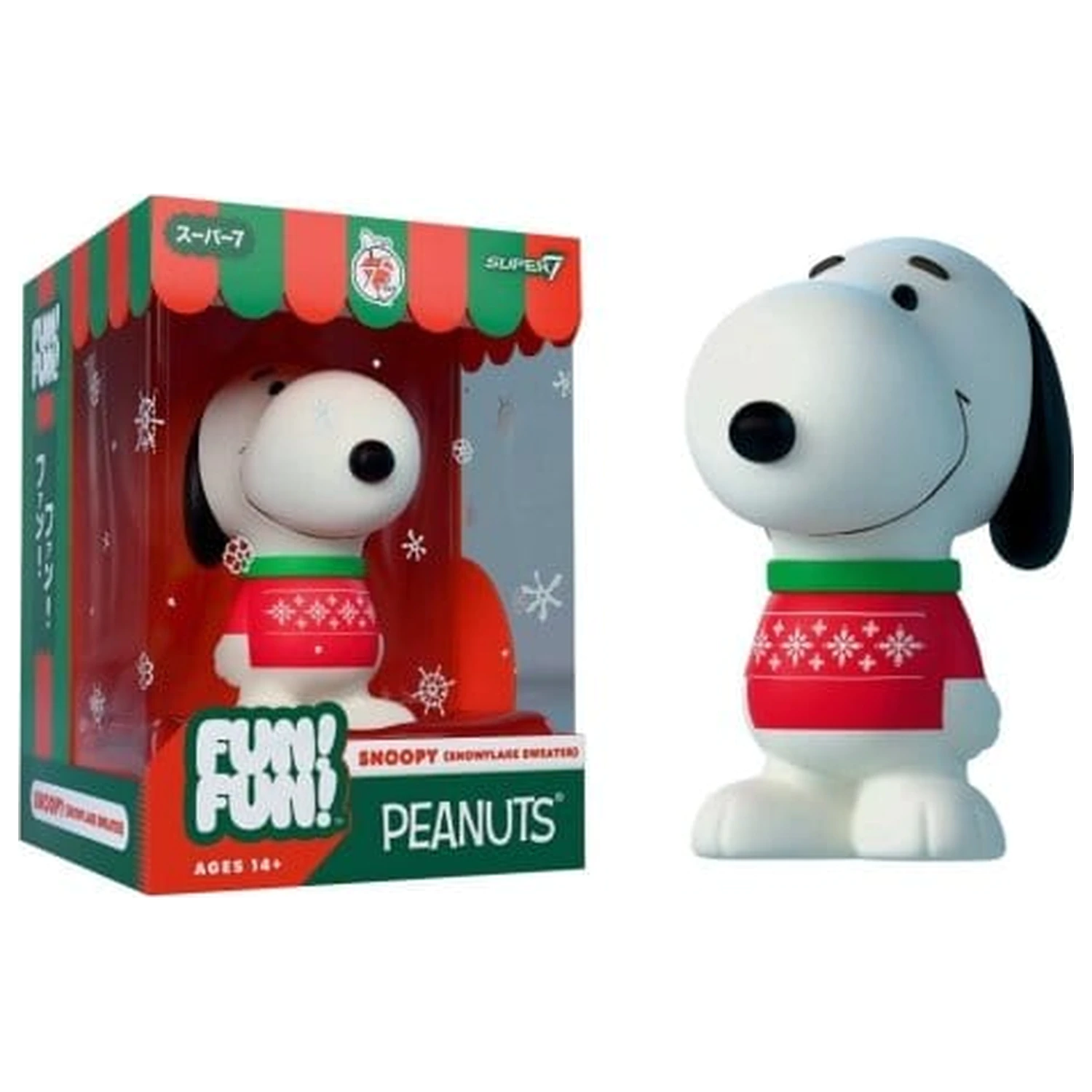 Vintage Peanuts Fun! Fun! Figurina Mini Val 03 Holiday Snoopy (Snowflake Sweater) poza produsului