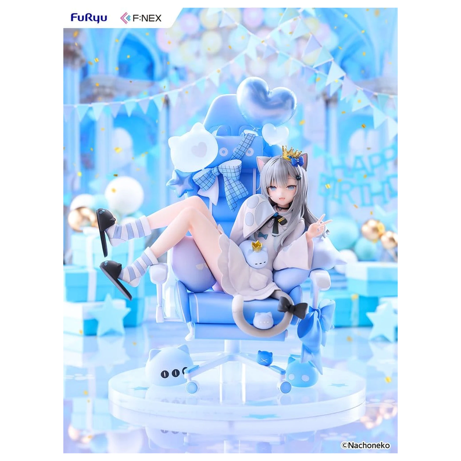 Figura PVC Virtual YouTuber F:NEX 1/7 Nachoneko Birthday Ver. 24 cm poza produsului