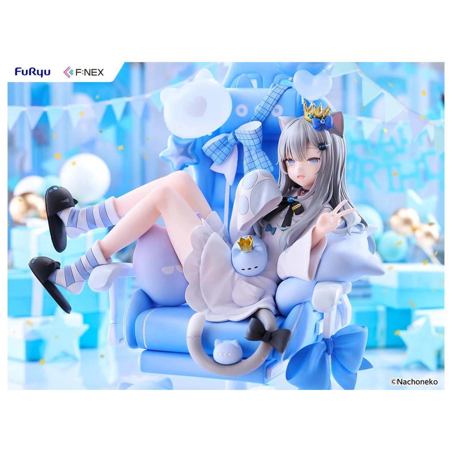 Figura PVC Virtual YouTuber F:NEX 1/7 Nachoneko Birthday Ver. 24 cm poza produsului