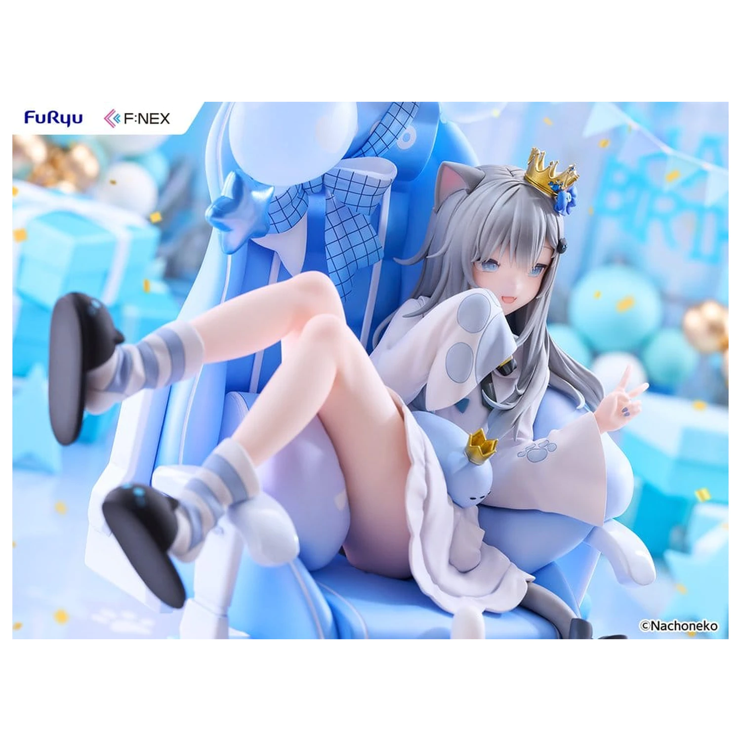 Figura PVC Virtual YouTuber F:NEX 1/7 Nachoneko Birthday Ver. 24 cm poza produsului