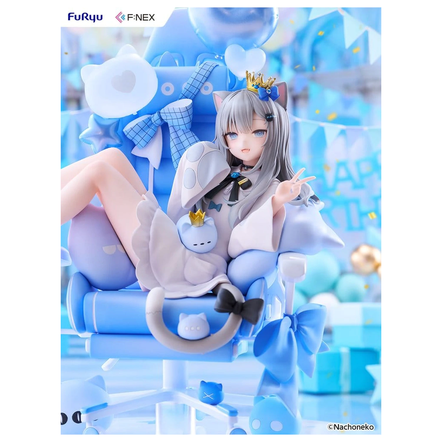 Figura PVC Virtual YouTuber F:NEX 1/7 Nachoneko Birthday Ver. 24 cm poza produsului