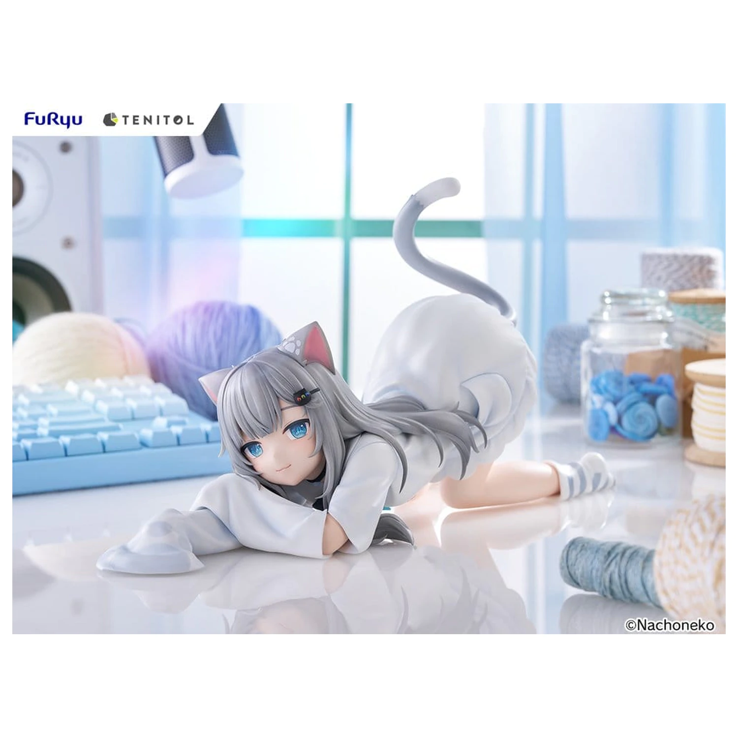 Virtual Youtuber Tenitol Big Noodle Stopper PVC Figura Nachoneko 18 cm poza produsului