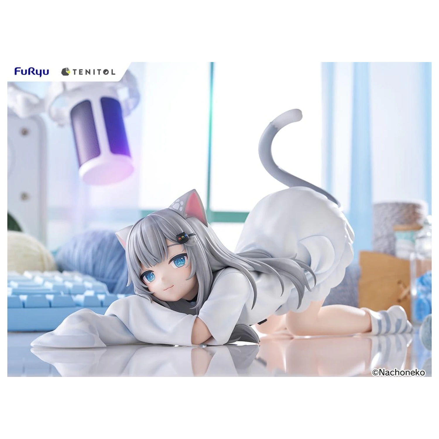 Virtual Youtuber Tenitol Big Noodle Stopper PVC Figura Nachoneko 18 cm poza produsului