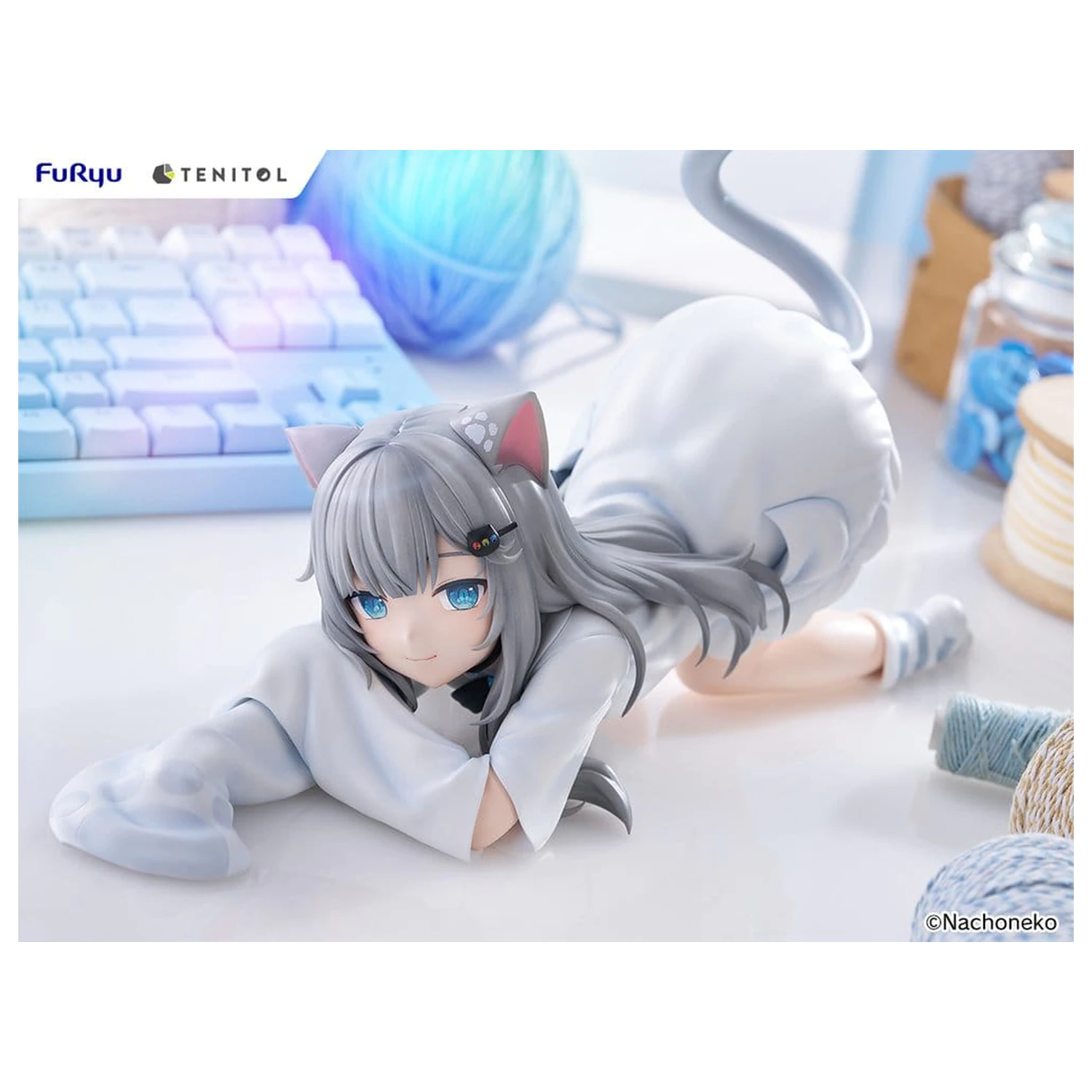 Virtual Youtuber Tenitol Big Noodle Stopper PVC Figura Nachoneko 18 cm poza produsului