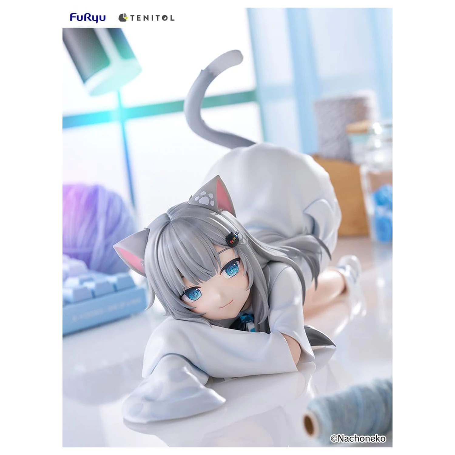 Virtual Youtuber Tenitol Big Noodle Stopper PVC Figura Nachoneko 18 cm poza produsului