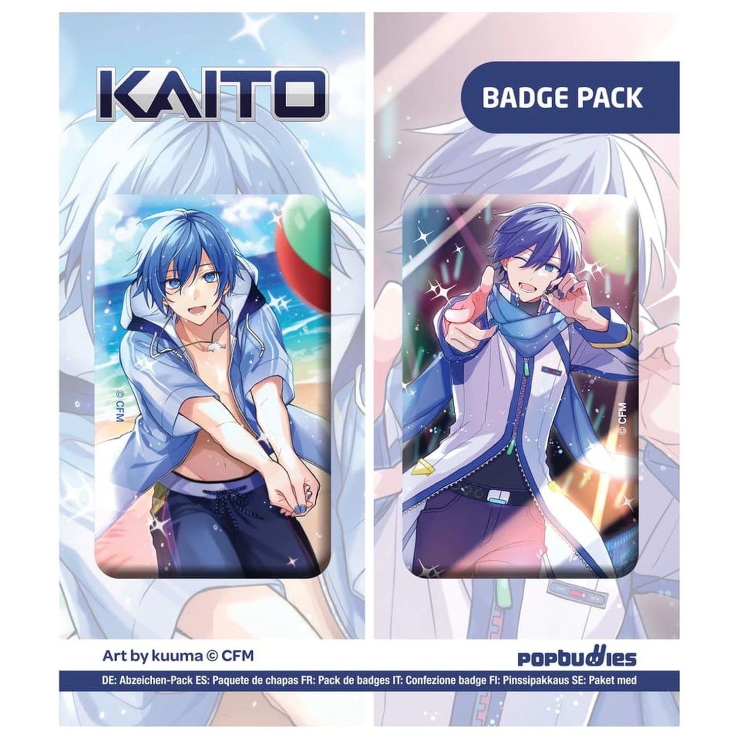 Vocaloid Set 2 butoane Kaito (Art by kuuma) poza produsului