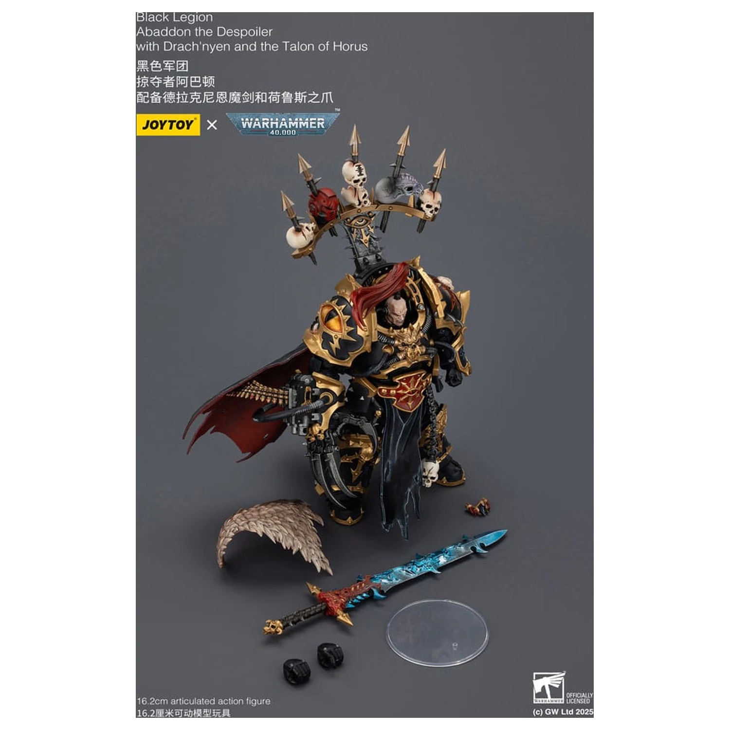Warhammer 40,000 Figurina de actiune Black Legion Abaddon the Despoiler cu Drach'nyen and the Talo 16 cm poza produsului