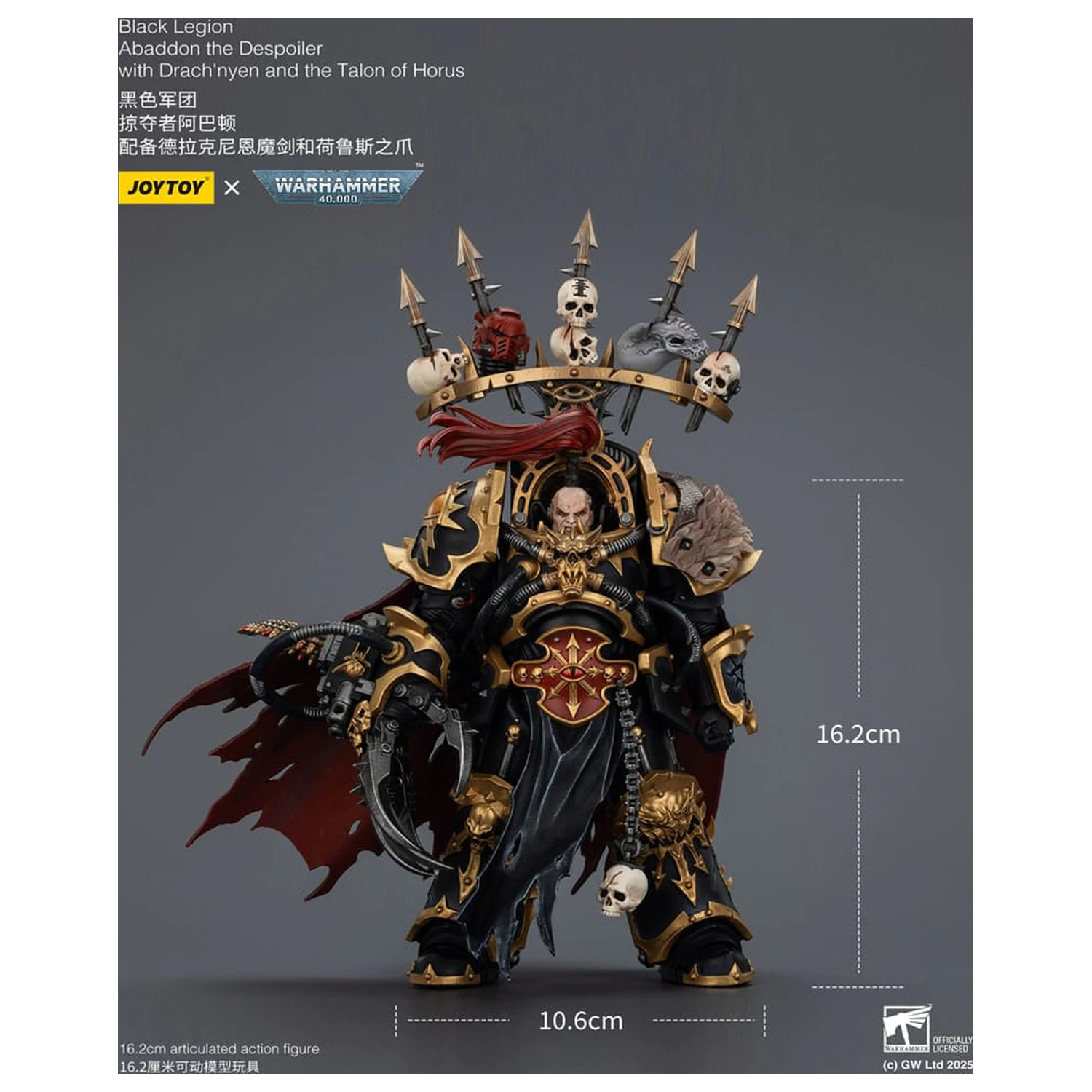 Warhammer 40,000 Figurina de actiune Black Legion Abaddon the Despoiler cu Drach'nyen and the Talo 16 cm poza produsului