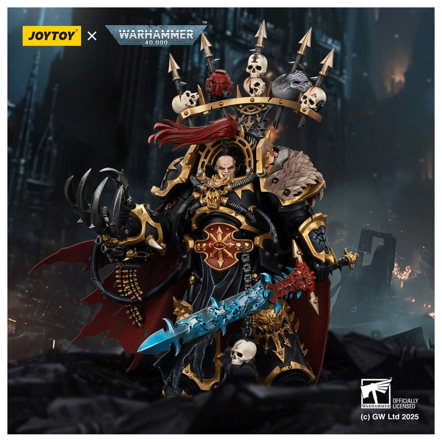 Warhammer 40,000 Figurina de actiune Black Legion Abaddon the Despoiler cu Drach'nyen and the Talo 16 cm poza produsului