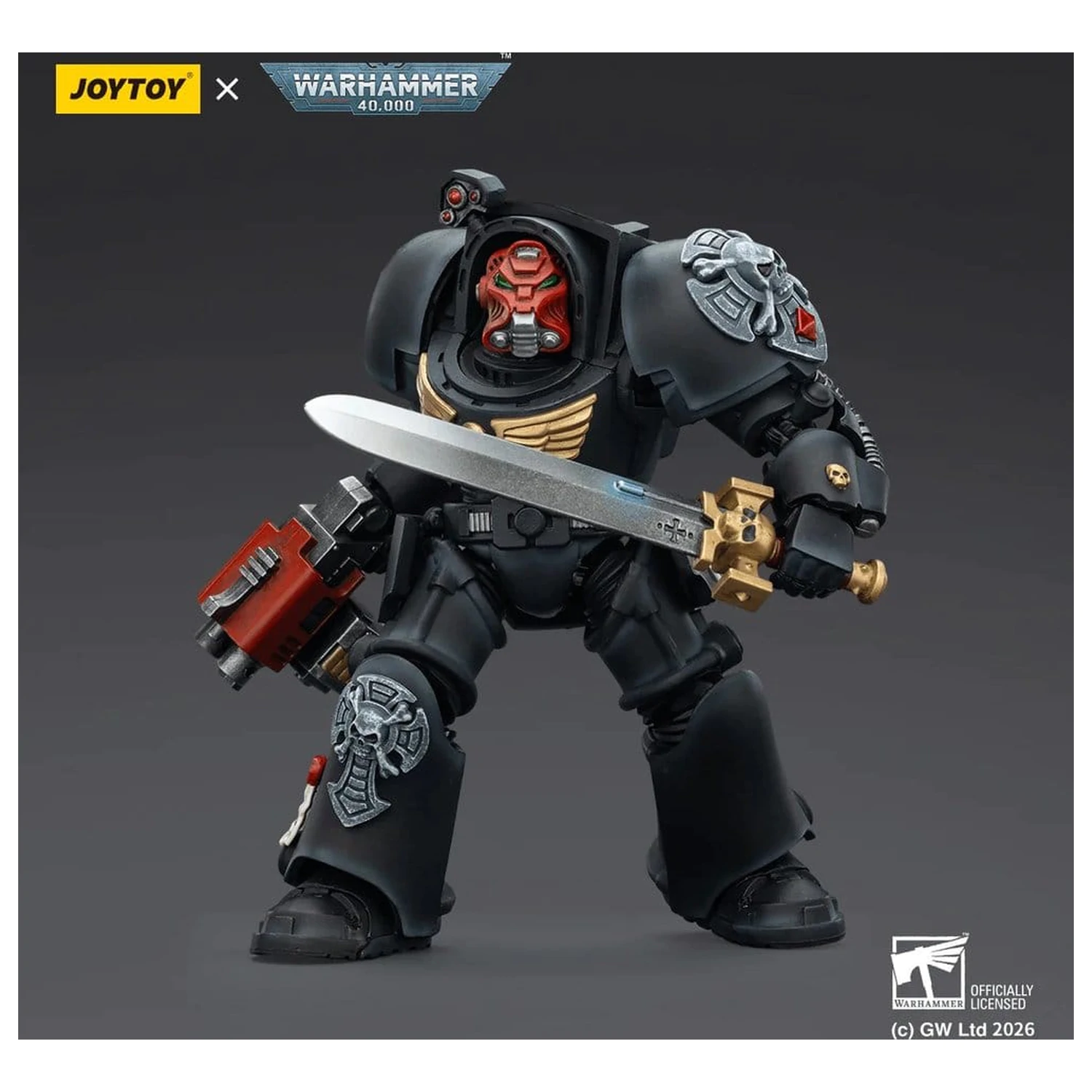 Warhammer 40,000 Figurina de actiune Black Templars Terminator 1 cu Power Sword si Storm Bolter 14 cm poza produsului