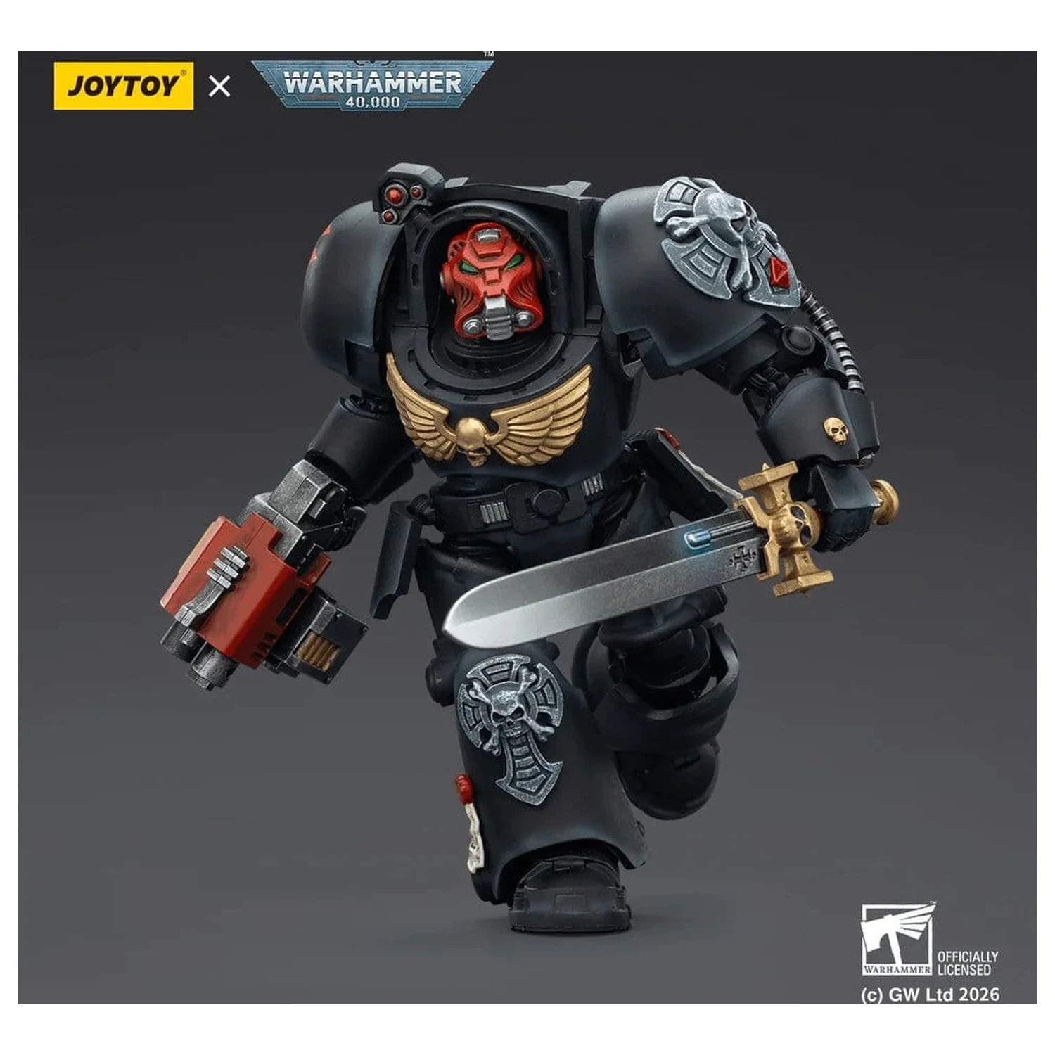 Warhammer 40,000 Figurina de actiune Black Templars Terminator 1 cu Power Sword si Storm Bolter 14 cm poza produsului