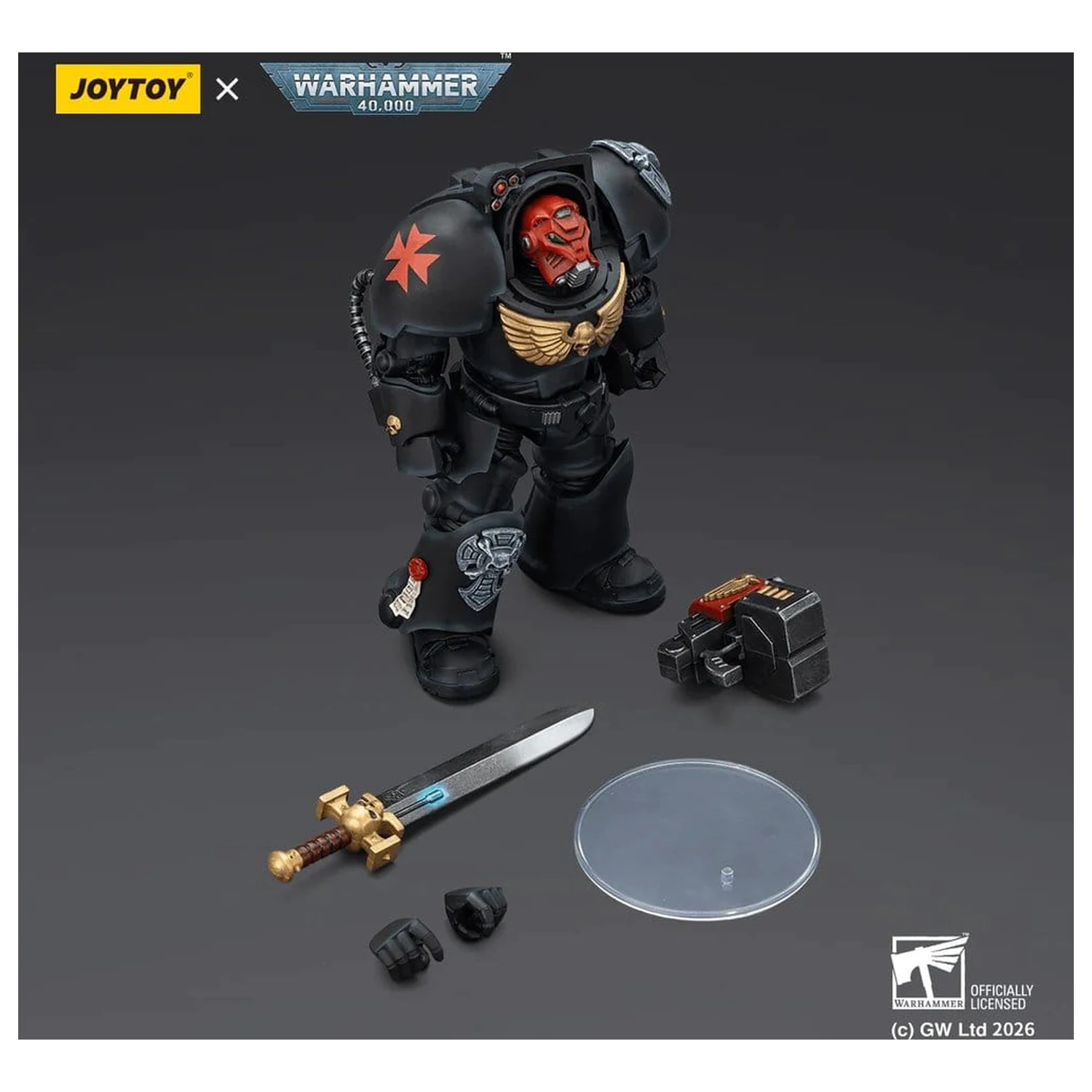 Warhammer 40,000 Figurina de actiune Black Templars Terminator 1 cu Power Sword si Storm Bolter 14 cm poza produsului