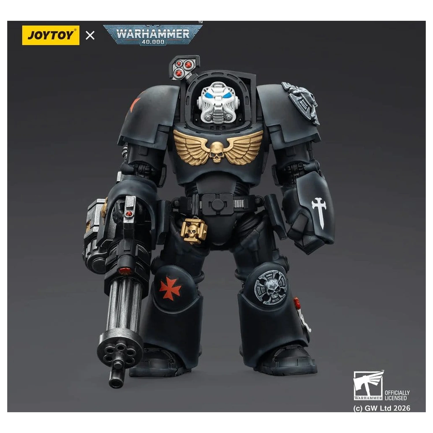 Warhammer 40,000 figurină de acțiune Black Templars Terminator 3 cu Power Fist și Assault Cannon 14 cm poza produsului