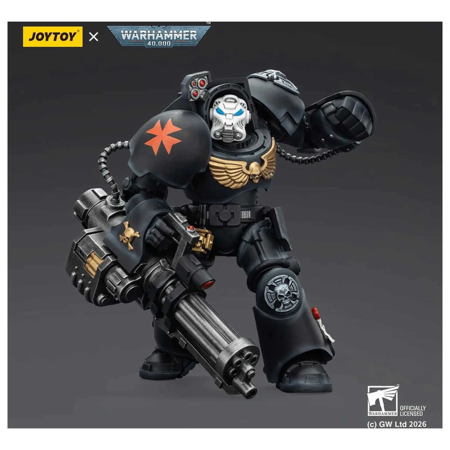 Warhammer 40,000 figurină de acțiune Black Templars Terminator 3 cu Power Fist și Assault Cannon 14 cm poza produsului