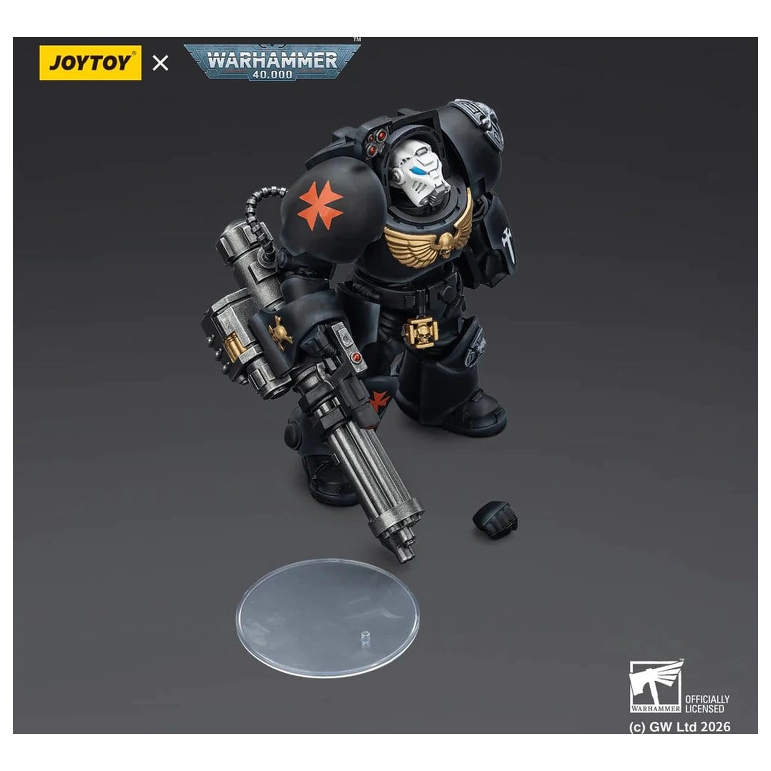 Warhammer 40,000 figurină de acțiune Black Templars Terminator 3 cu Power Fist și Assault Cannon 14 cm poza produsului