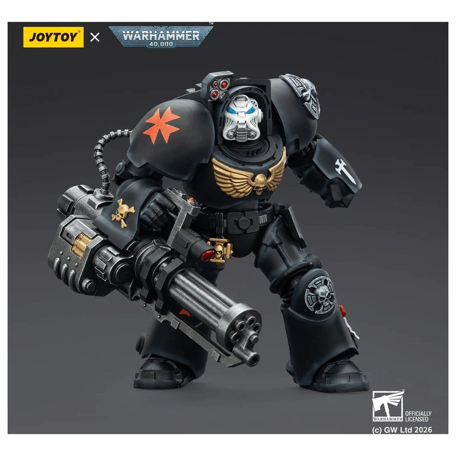 Warhammer 40,000 figurină de acțiune Black Templars Terminator 3 cu Power Fist și Assault Cannon 14 cm poza produsului