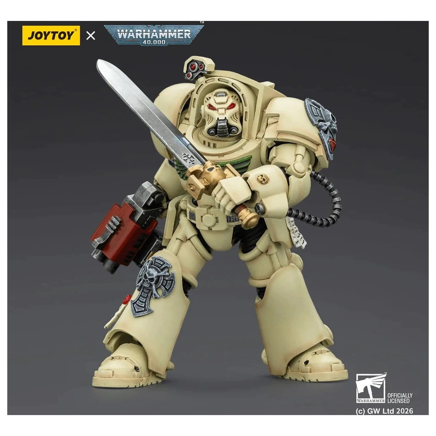 Warhammer 40,000 Action Figure Dark Angels Deathwing Terminator 1 with Power Sword and Storm Bolter 14 cm poza produsului