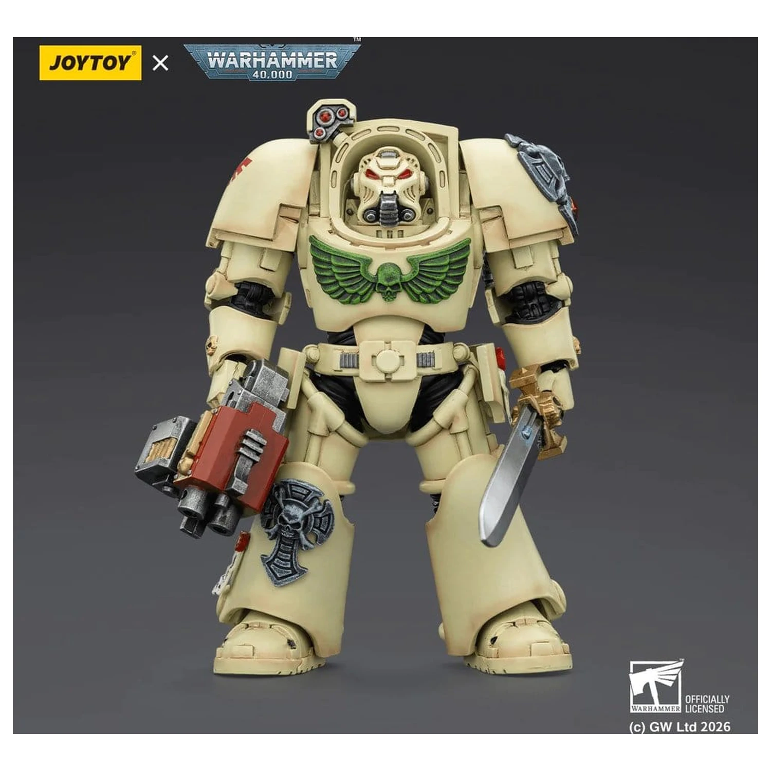 Warhammer 40,000 Action Figure Dark Angels Deathwing Terminator 1 with Power Sword and Storm Bolter 14 cm poza produsului