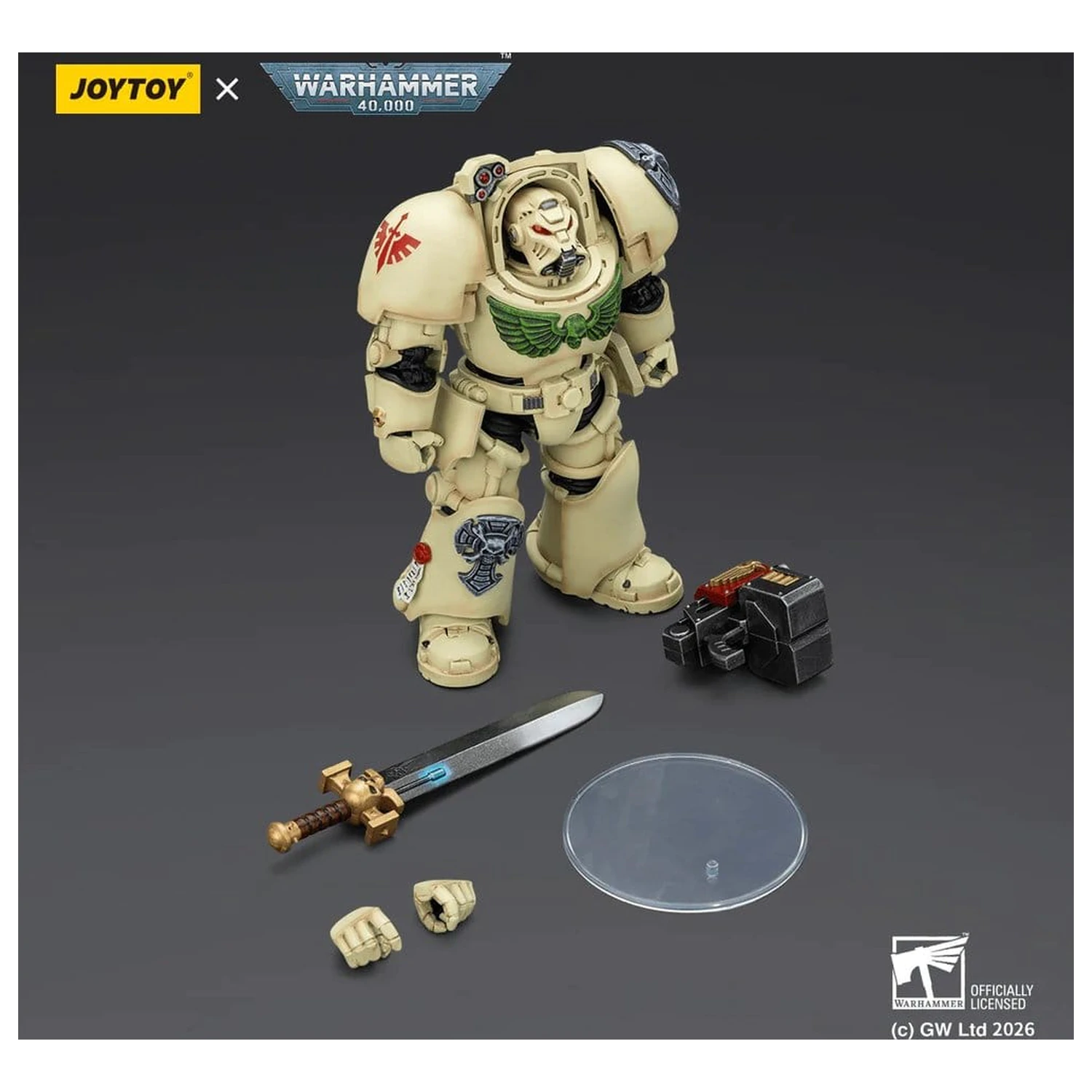 Warhammer 40,000 Action Figure Dark Angels Deathwing Terminator 1 with Power Sword and Storm Bolter 14 cm poza produsului