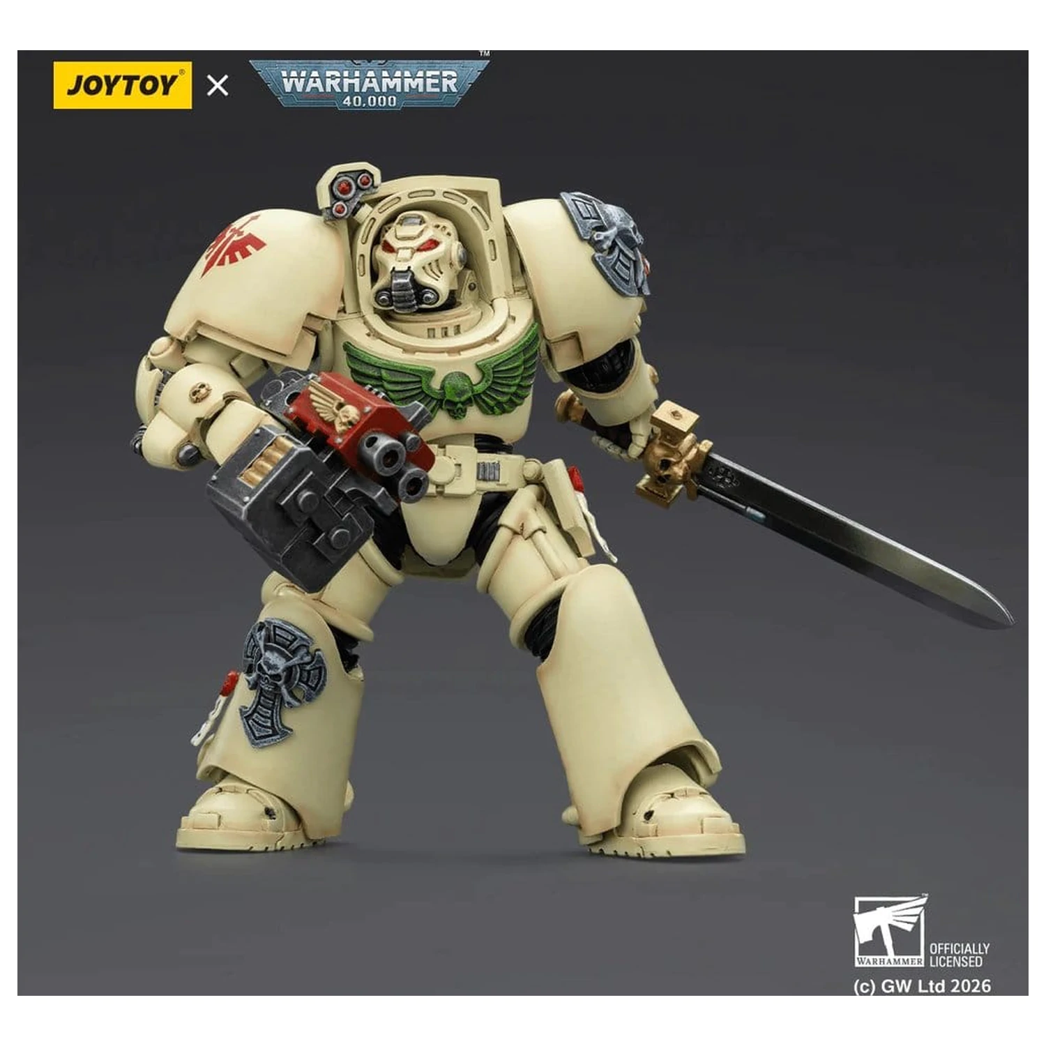 Warhammer 40,000 Action Figure Dark Angels Deathwing Terminator 1 with Power Sword and Storm Bolter 14 cm poza produsului