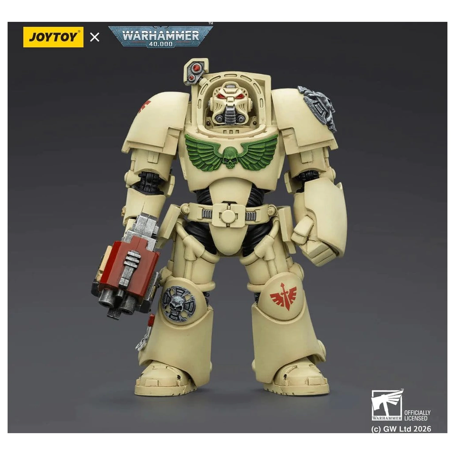 Warhammer 40,000 Action Figure Dark Angels Deathwing Terminator 2 cu Power Fist si Storm Bolter 14 cm poza produsului